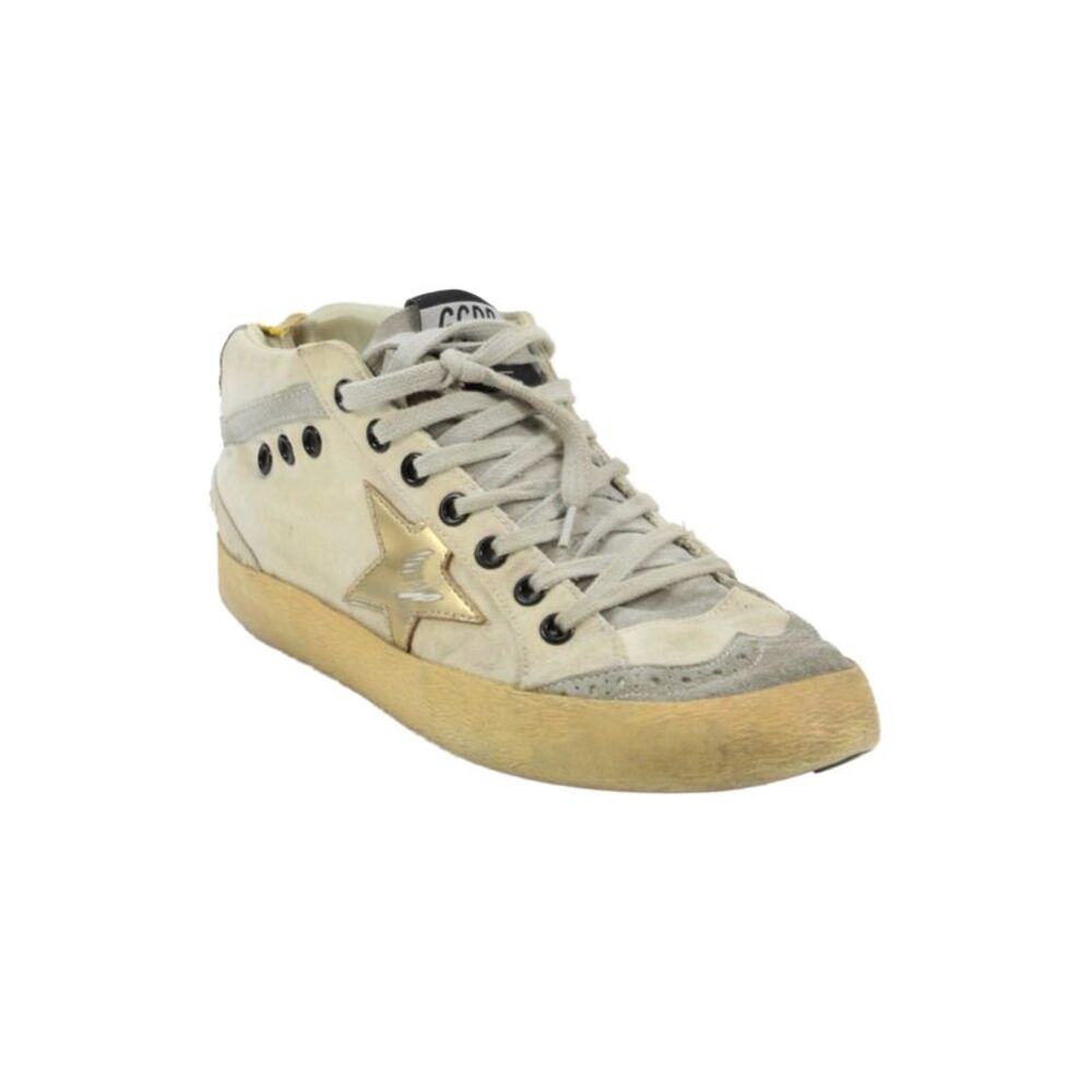 Golden Goose Deluxe Brand Womens Lace Up Canvas Mid Star Sneakers Beige Size 37